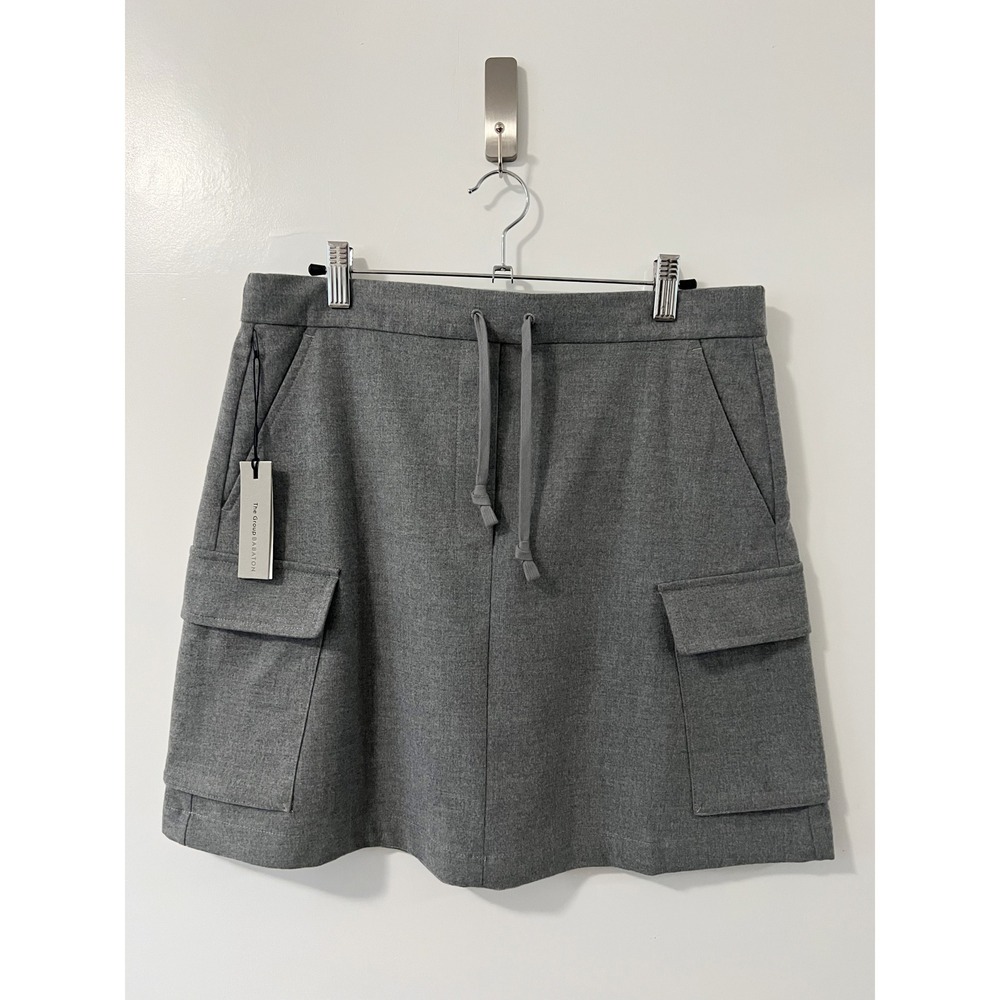 The Group Babaton Gray Mini Skirt‎ Cargo Drawstring Pockets Casual Womens M - Picture 3 of 10